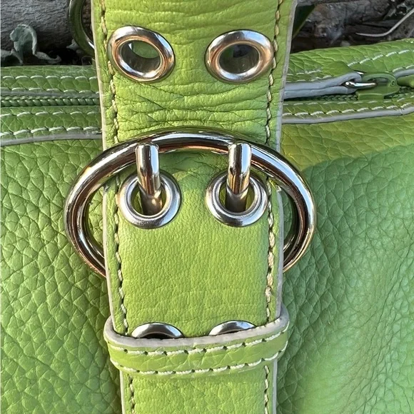 Bandolino Lime Green Leather Satchel Bag - Picture 13 of 14